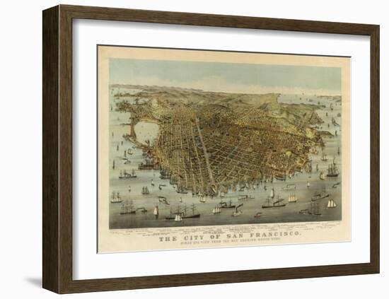 San Francisco Birds Eye View, c.1878-Charles R^ Parsons-Framed Art Print