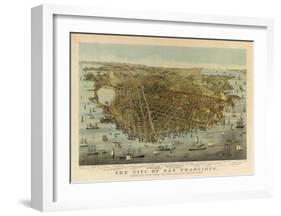 San Francisco Birds Eye View, c.1878-Charles R^ Parsons-Framed Art Print