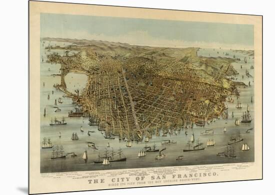 San Francisco Birds Eye View, c.1878-Charles R^ Parsons-Mounted Art Print