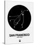 San Francisco Black Subway Map-NaxArt-Stretched Canvas