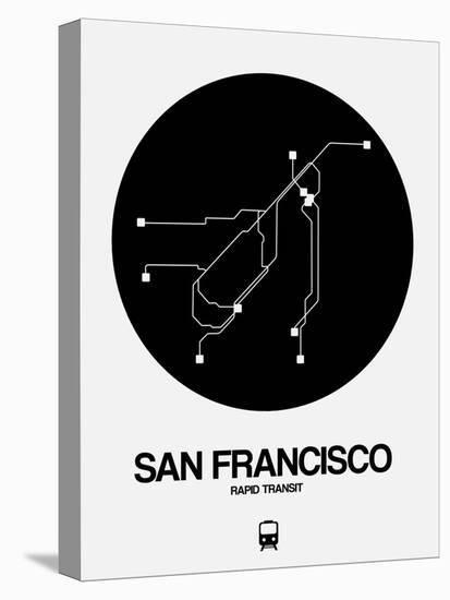 San Francisco Black Subway Map-NaxArt-Stretched Canvas