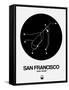 San Francisco Black Subway Map-NaxArt-Framed Stretched Canvas