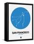 San Francisco Blue Subway Map-NaxArt-Framed Stretched Canvas