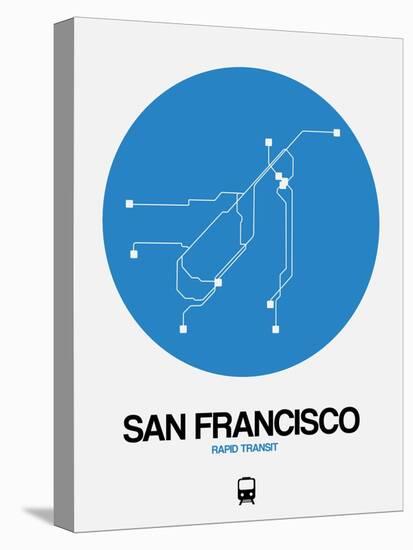 San Francisco Blue Subway Map-NaxArt-Stretched Canvas