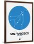 San Francisco Blue Subway Map-NaxArt-Framed Art Print