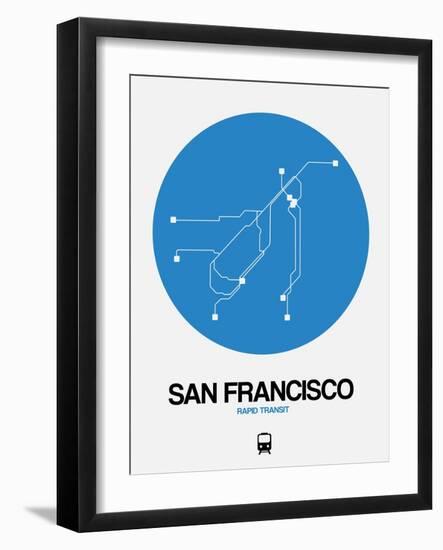 San Francisco Blue Subway Map-NaxArt-Framed Art Print