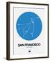 San Francisco Blue Subway Map-NaxArt-Framed Art Print