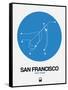 San Francisco Blue Subway Map-NaxArt-Framed Stretched Canvas