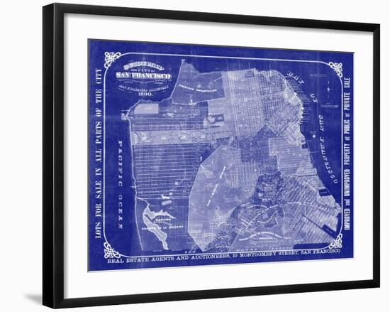 San Francisco Blueprint-Adam Shaw-Framed Art Print