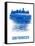 San Francisco Brush Stroke Skyline - Blue-NaxArt-Framed Stretched Canvas