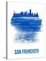 San Francisco Brush Stroke Skyline - Blue-NaxArt-Stretched Canvas