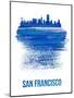 San Francisco Brush Stroke Skyline - Blue-NaxArt-Mounted Art Print