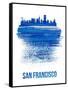 San Francisco Brush Stroke Skyline - Blue-NaxArt-Framed Stretched Canvas
