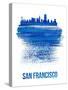 San Francisco Brush Stroke Skyline - Blue-NaxArt-Stretched Canvas