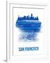 San Francisco Brush Stroke Skyline - Blue-NaxArt-Framed Art Print