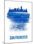 San Francisco Brush Stroke Skyline - Blue-NaxArt-Mounted Art Print