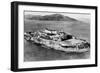 San Francisco, CA Aerial View of Alcatraz Island Photograph - San Francisco, CA-Lantern Press-Framed Art Print