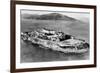 San Francisco, CA Aerial View of Alcatraz Island Photograph - San Francisco, CA-Lantern Press-Framed Art Print