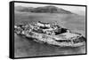 San Francisco, CA Aerial View of Alcatraz Island Photograph - San Francisco, CA-Lantern Press-Framed Stretched Canvas