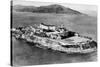 San Francisco, CA Aerial View of Alcatraz Island Photograph - San Francisco, CA-Lantern Press-Stretched Canvas