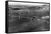 San Francisco, CA Aerial View of Bridges and Bay Photograph - San Francisco, CA-Lantern Press-Framed Stretched Canvas