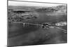 San Francisco, CA Aerial View of Bridges and Bay Photograph - San Francisco, CA-Lantern Press-Mounted Art Print