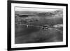 San Francisco, CA Aerial View of Bridges and Bay Photograph - San Francisco, CA-Lantern Press-Framed Premium Giclee Print