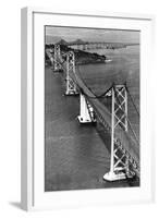 San Francisco, CA Aerial View of Oakland Bay Bridge Photograph - San Francisco, CA-Lantern Press-Framed Art Print