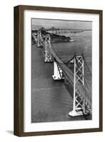 San Francisco, CA Aerial View of Oakland Bay Bridge Photograph - San Francisco, CA-Lantern Press-Framed Art Print