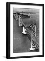 San Francisco, CA Aerial View of Oakland Bay Bridge Photograph - San Francisco, CA-Lantern Press-Framed Art Print