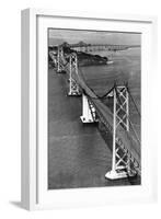 San Francisco, CA Aerial View of Oakland Bay Bridge Photograph - San Francisco, CA-Lantern Press-Framed Art Print