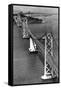 San Francisco, CA Aerial View of Oakland Bay Bridge Photograph - San Francisco, CA-Lantern Press-Framed Stretched Canvas