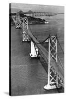 San Francisco, CA Aerial View of Oakland Bay Bridge Photograph - San Francisco, CA-Lantern Press-Stretched Canvas