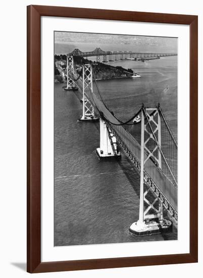 San Francisco, CA Aerial View of Oakland Bay Bridge Photograph - San Francisco, CA-Lantern Press-Framed Art Print