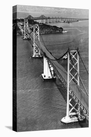 San Francisco, CA Aerial View of Oakland Bay Bridge Photograph - San Francisco, CA-Lantern Press-Stretched Canvas