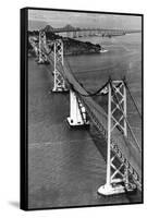 San Francisco, CA Aerial View of Oakland Bay Bridge Photograph - San Francisco, CA-Lantern Press-Framed Stretched Canvas