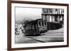 San Francisco, CA Cable Cars up Russian Hill Photograph - San Francisco, CA-Lantern Press-Framed Art Print