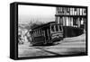 San Francisco, CA Cable Cars up Russian Hill Photograph - San Francisco, CA-Lantern Press-Framed Stretched Canvas