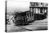 San Francisco, CA Cable Cars up Russian Hill Photograph - San Francisco, CA-Lantern Press-Stretched Canvas