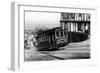 San Francisco, CA Cable Cars up Russian Hill Photograph - San Francisco, CA-Lantern Press-Framed Art Print