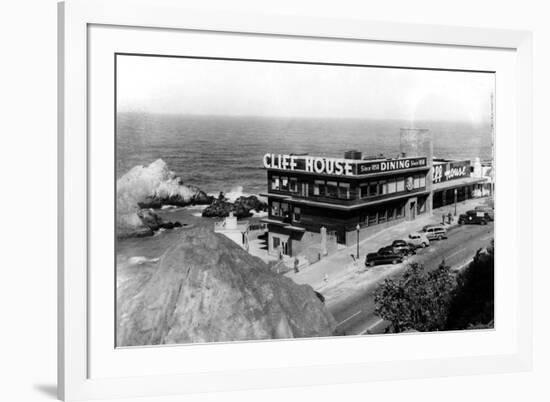 San Francisco, CA Cliff House View and Seal Rocks Photograph - San Francisco, CA-Lantern Press-Framed Art Print