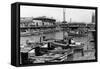 San Francisco, CA Fisherman's Wharf Scene Photograph - San Francisco, CA-Lantern Press-Framed Stretched Canvas