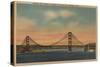 San Francisco, CA - Golden Gate Bridge and Harbor View-Lantern Press-Stretched Canvas