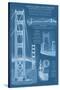 San Francisco, CA, Golden Gate Bridge Technical Blueprint-Lantern Press-Stretched Canvas