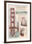 San Francisco, CA, Golden Gate Bridge Technical Drawing-Lantern Press-Framed Art Print