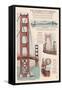 San Francisco, CA, Golden Gate Bridge Technical Drawing-Lantern Press-Framed Stretched Canvas