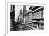 San Francisco, CA Market Street from Fifth Photograph - San Francisco, CA-Lantern Press-Framed Premium Giclee Print