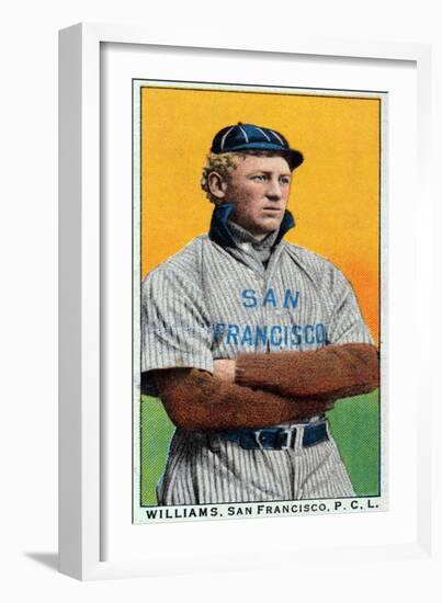 San Francisco, CA, San Francisco Pacific Coast League, Williams, Baseball Card-Lantern Press-Framed Art Print