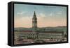 San Francisco, CA - Union Ferry Terminal Building-Lantern Press-Framed Stretched Canvas