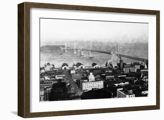 San Francisco, CA View Oakland Bay Bridge Photograph - San Francisco, CA-Lantern Press-Framed Art Print